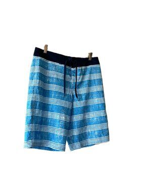 Mossimo Supply Co Men's Board Shorts Size 30 Blue White Stripe Swim Trunks